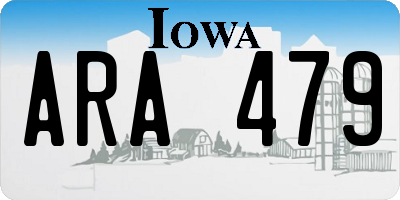 IA license plate ARA479