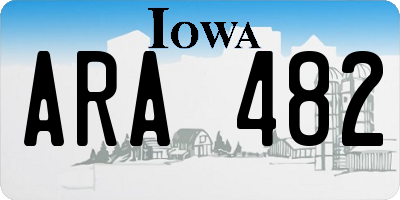 IA license plate ARA482