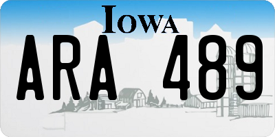 IA license plate ARA489