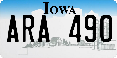 IA license plate ARA490