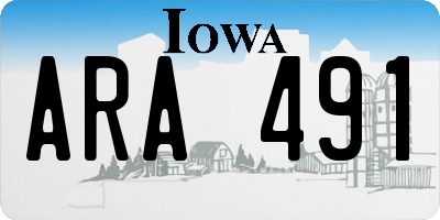 IA license plate ARA491