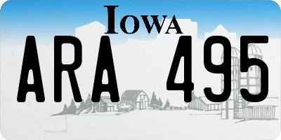 IA license plate ARA495