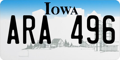 IA license plate ARA496