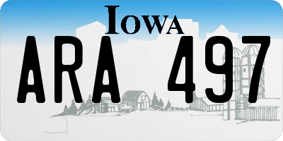 IA license plate ARA497