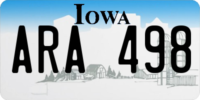 IA license plate ARA498