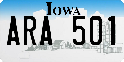IA license plate ARA501