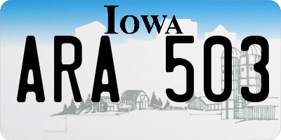 IA license plate ARA503