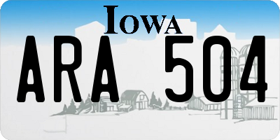IA license plate ARA504