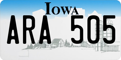 IA license plate ARA505