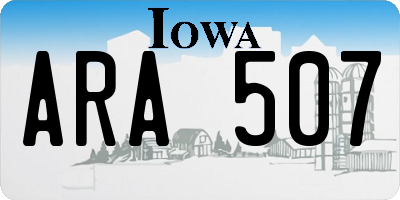 IA license plate ARA507