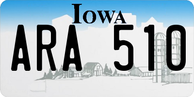 IA license plate ARA510