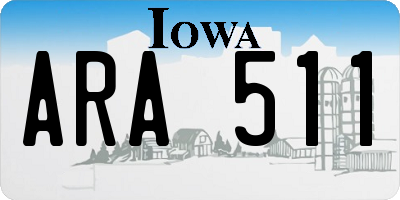 IA license plate ARA511