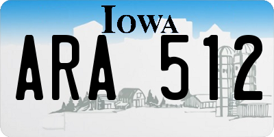 IA license plate ARA512