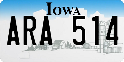 IA license plate ARA514