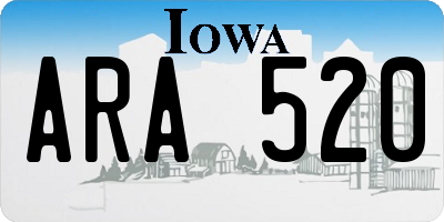 IA license plate ARA520