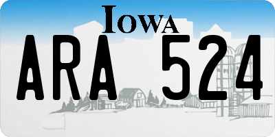 IA license plate ARA524
