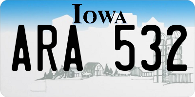 IA license plate ARA532