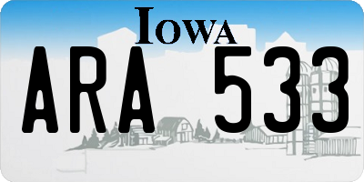 IA license plate ARA533
