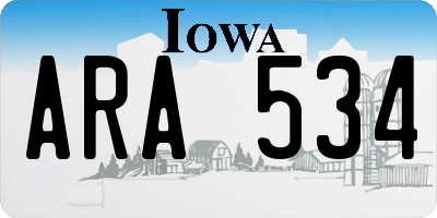 IA license plate ARA534