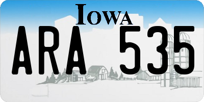 IA license plate ARA535