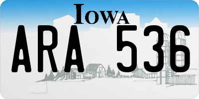IA license plate ARA536