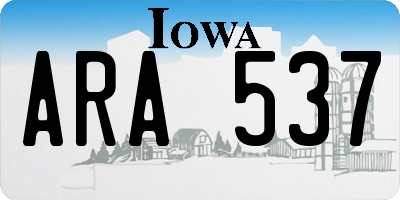 IA license plate ARA537