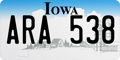 IA license plate ARA538