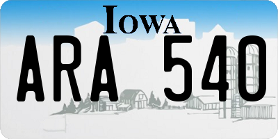 IA license plate ARA540