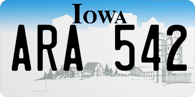 IA license plate ARA542