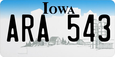 IA license plate ARA543