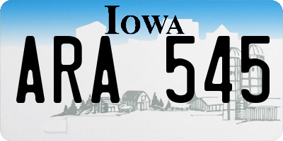 IA license plate ARA545