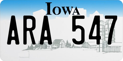 IA license plate ARA547