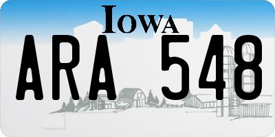 IA license plate ARA548