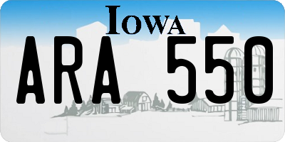 IA license plate ARA550