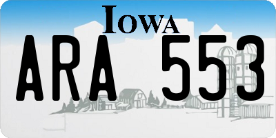 IA license plate ARA553