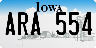 IA license plate ARA554