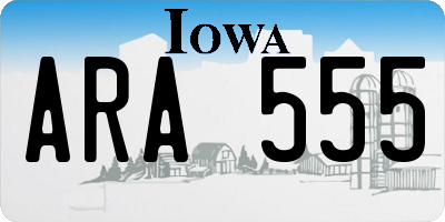 IA license plate ARA555