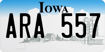 IA license plate ARA557
