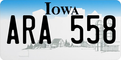IA license plate ARA558