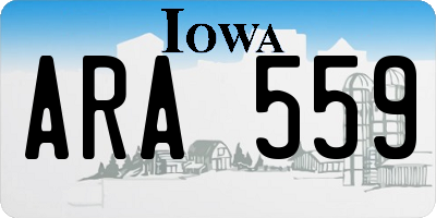 IA license plate ARA559