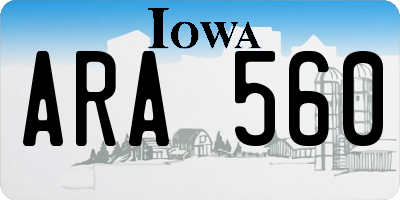 IA license plate ARA560