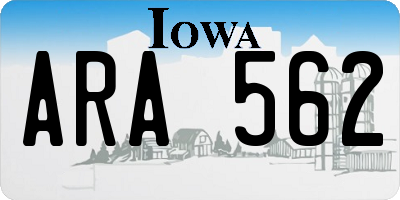 IA license plate ARA562