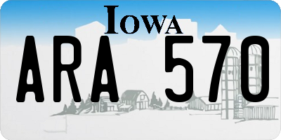 IA license plate ARA570