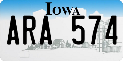 IA license plate ARA574