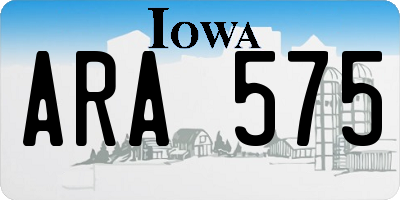 IA license plate ARA575