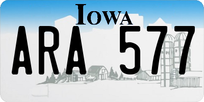 IA license plate ARA577