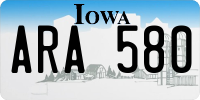 IA license plate ARA580