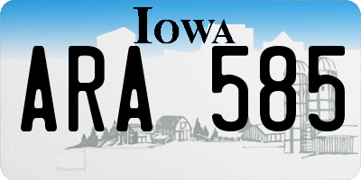 IA license plate ARA585
