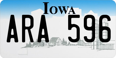 IA license plate ARA596