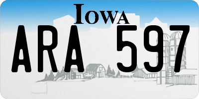 IA license plate ARA597